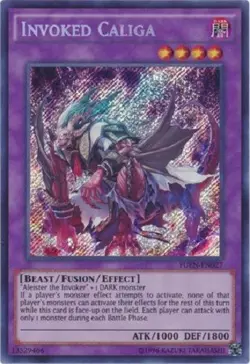 Yugioh - Invoked Caliga - Secret Rare NM - Plus Free Holographic Card - Image 1