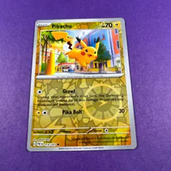 Pokemon Card Pikachu Paldean Fates Reverse Holo 018/091 Trading Card TCG - Image 2