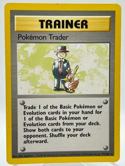 Pokemon Trader 76/102 Base Set Non Holo Rare Vintage Pokemon TCG Card - Image 1