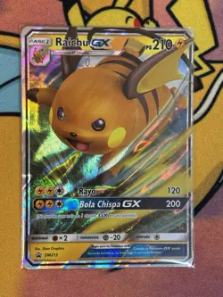 Raichu GX SM213 Hidden Fates Black Star Promo Pokemon Card LP SPANISH - Image 1