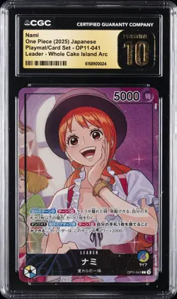 2025 ONE PIECE JAPANESE LEADER WHOLE CAKE ISLAND #OP11-041 NAMI CGC 10 PRISTINE - Image 1