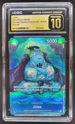 2024 ONE PIECE JINBE BANDAI GAMES FEST PROMO P-030 CGC 10 PRISTINE AL2 - Image 1