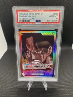 2025 ONE PIECE OP13-CARRYING ON HIS WILL ALT ART PORTGAS D. ACE PSA 10 JAPANESE - Image 1