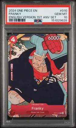 2024 ONE PIECE ENGLISH VERSION 1ST ANNIVERSARY SET #010 FRANKY PSA 10 - Image 1