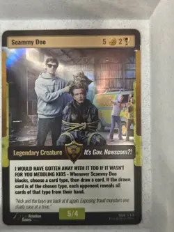 World War Woke Scammy Doo Legendary Creature v1.1 First Edition Card NRMT+ Holo - Image 1