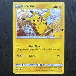 Pokemon Pikachu 25/25 McDonald's 25th Anniversary Promo Holo 60 HP Card - Image 1