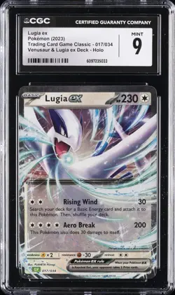 2023 POKEMON CLV-TRADING CARD CLASSIC VENUSAUR & LUGIA EX DECK LUGIA EX CGC 9 - Image 1