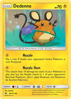 Dedenne 84/214 Sm-Lost Thunder Regular NM-Mint Pokemon TCG - Image 1