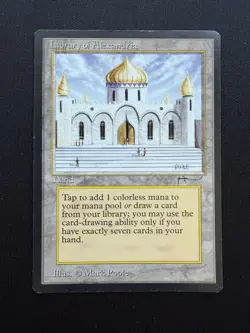 Library of Alexandria Magic The Gathering Arabian Nights Vintage LP **INKED** - Image 1