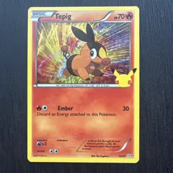 Tepig Pokemon HOLO Card 13/25 25th Anniversary Stamped Mcdonalds Promo - Image 1