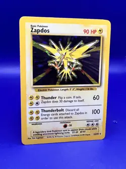 1999 Pokemon Base Set Unlimited Zapdos Holo Rare 16/102 LP - Image 4