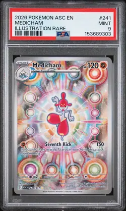 2026 POKEMON ASC EN-ASCENDED HEROES ILLUSTRATION RARE #241 MEDICHAM PSA 9 - Image 1