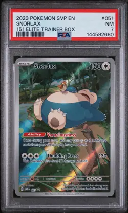 2023 POKEMON SVP EN-SV BLACK STAR PROMO 151 ELITE TRAINER BOX #051 SNORLAX PSA 7 - Image 1