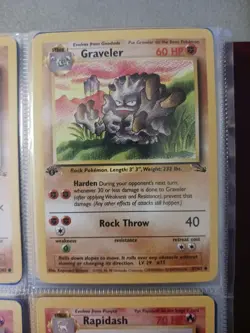 Pokemon Golem 36/62 + Graveler + Geodude Fossil 1st Editions NM/M Never Played - Image 4