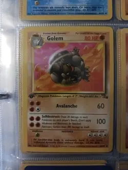 Pokemon Golem 36/62 + Graveler + Geodude Fossil 1st Editions NM/M Never Played - Image 5