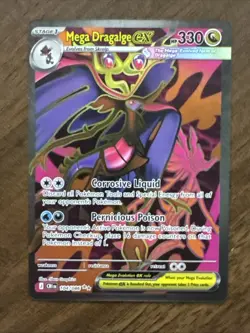 Pokemon Mega Dragalge ex 104/086 Me04: Chaos Rising Ultra Rare Full Art Holo - Image 1