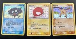 Pokemon TCG Holo 3 Card Lot Shellder Voltorb Mankey Fire Red Leaf Green Legends - Image 1