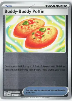 Buddy-Buddy Poffin 184/217 Common Ascended Heroes Pokemon Reverse Holo NM - Image 1