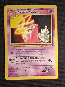 Sabrina's Slowbro 60/132 Uncommon Gym Heroes Pokemon LP - Image 1