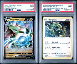 SEQUENTIAL PSA 9 RAYQUAZA V 100 & 029 CROWN ZENITH SEA & SKY BOX POKEMON MINT - Image 1