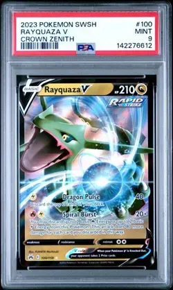 SEQUENTIAL PSA 9 RAYQUAZA V 100 & 029 CROWN ZENITH SEA & SKY BOX POKEMON MINT - Image 2
