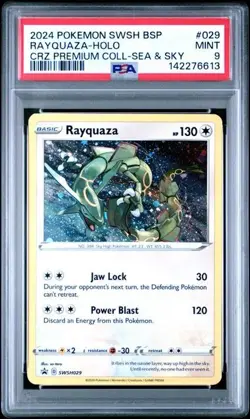 SEQUENTIAL PSA 9 RAYQUAZA V 100 & 029 CROWN ZENITH SEA & SKY BOX POKEMON MINT - Image 4