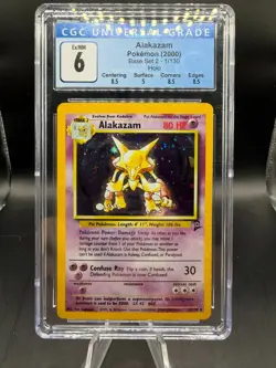 TCG POKEMON ALAKAZAM HOLO BASE SET 2 1/130 CGC 6.0 - Image 1