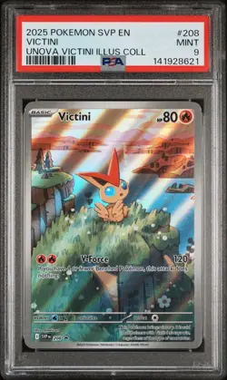 Pokemon Victini Scarlet & Violet SVP Unova Illustration Collection #208 PSA 9 - Image 1