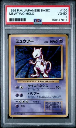1996 POKEMON BASE SET JAPANESE #150 MEWTWO-HOLO PSA 4 - Image 1