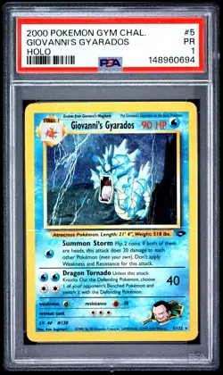2000 POKEMON GYM CHALLENGE HOLO #5 GIOVANNI'S GYARADOS PSA 1 - Image 1