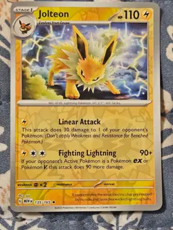 Jolteon Reverse Holo 135/165 Scarlet & Violet 151 Pokemon - Image 1
