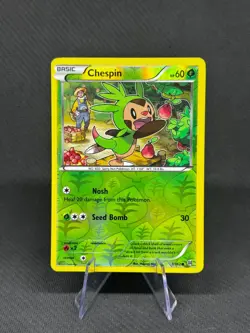 Chespin 7/162 Breakthrough Reverse Holo Common NM Pokemon - Image 1