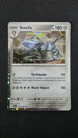 Pokemon Paradox Rift Steelix 125/182 Cosmos Holo Exclusive Promo NM Holo Bleed - Image 1