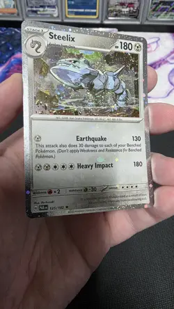 Pokemon Paradox Rift Steelix 125/182 Cosmos Holo Exclusive Promo NM Holo Bleed - Image 2