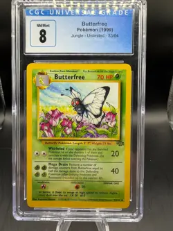 TCG POKEMON BUTTERFREE JUNGLE UNLIMITED 33/64 CGC 8.0 - Image 1