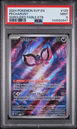 2024 POKEMON SVP SHROUDED FABLE ELITE TRAINER BOX #129 PECHARUNT PSA 9 - Image 1