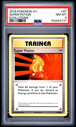 2016 POKEMON XY EVOLUTIONS #87 SUPER POTION PSA 8 - Image 1