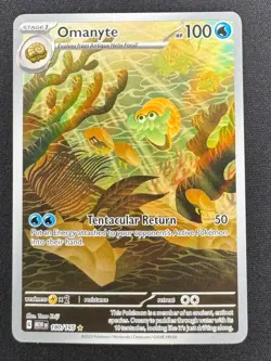 Pokemon Omanyte Illustration Rare Holo 180/165 SV151 Scarlet & Violet NM - Image 1