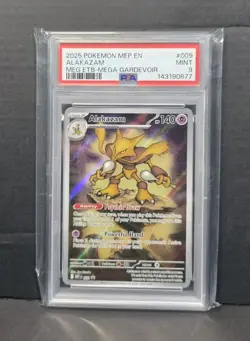2025 POKEMON MEP EN-ME BLACK STAR PROMO #009 ALAKAZAM PSA 9 - Image 1