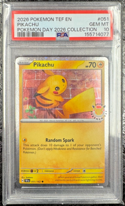 2026 POKEMON TEF EN PIKACHU POKEMON DAY 2026 COLLECTION #051 💎PSA 10 - Image 1