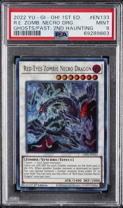 2022 YU-GI-OH! GFP2-GHOSTS 1ST EDITION RED-EYES ZOMBIE NECRO DRAGON PSA 9 - Image 1
