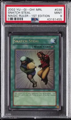 2002 YU-GI-OH! MRL-MAGIC RULER 1ST EDITION #036 SNATCH STEAL PSA 9 - Image 1