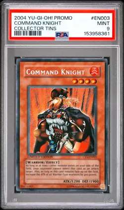2004 YU-GI-OH! PROMO COLLECTOR TINS #EN003 COMMAND KNIGHT PSA 9 - Image 1