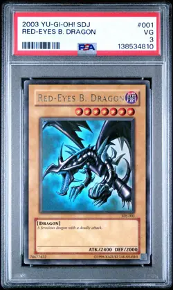 2003 YU-GI-OH! STARTER DECK: JOEY #001 RED-EYES B. DRAGON PSA 3 - Image 1