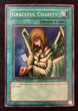 Yu-Gi-Oh! Graceful Charity SDP-040 Super Rare 1st Ed Pegasus Holo - Image 1