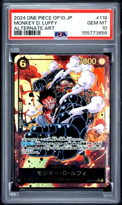 2024 ONE PIECE JAPANESE OP10-ROYAL BLOOD ALTERNATE ART MONKEY D. LUFFY PSA 10 - Image 1