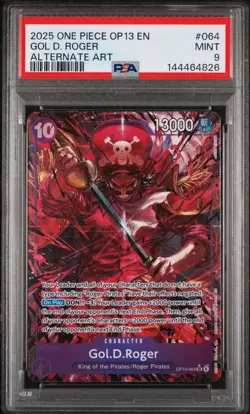 2025 ONE PIECE OP13-CARRYING ON HIS WILL ALTERNATE ART #064 GOL D. ROGER PSA 9 - Image 1