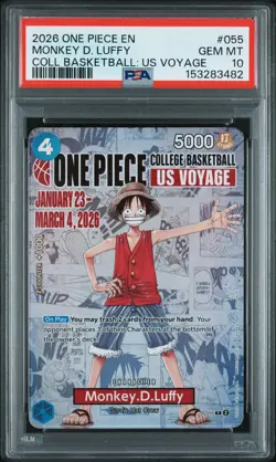 2026 ONE PIECE PROMO COLLEGE BASKETBALL: US VOYAGE MONKEY D. LUFFY PSA 10 - Image 1