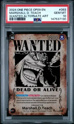 2024 ONE PIECE OP09-EMPERORS IN THE NEW WORLD #093 MARSHALL D. TEACH PSA 10 - Image 1