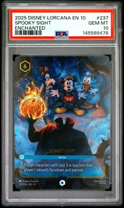 2025 DISNEY LORCANA EN 10-WHISPERS IN THE WELL ENCHANTED SPOOKY SIGHT PSA 10 - Image 1